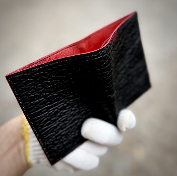 Shark leather customized wallet with a unique texture and premium craftsmanship.