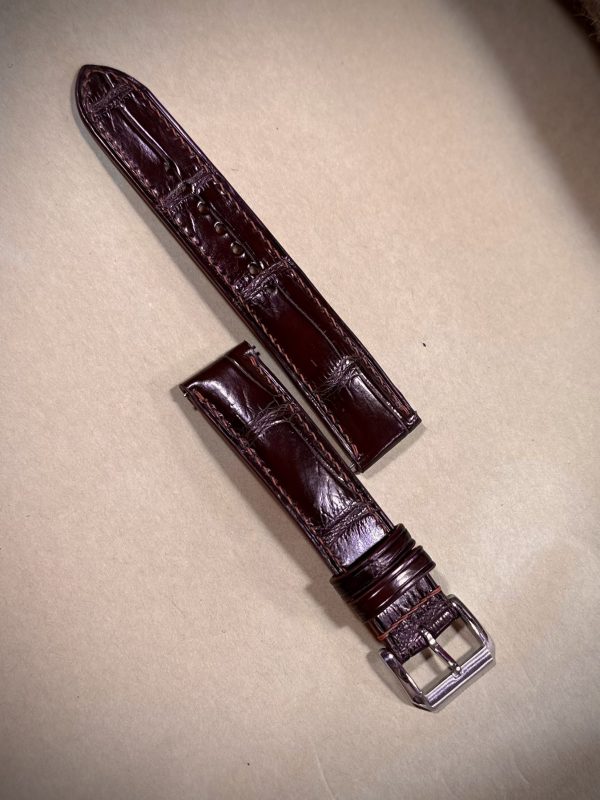 Brown leather watch strap band for premium wristwatches