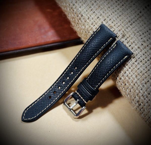 Genuine black alligator leather watch strap - Handmade luxury watch band