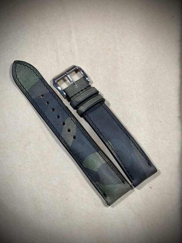 Camo leather watch strap band, 24mm, 22mm, 21mm, 20mm, 19mm, 18mm, 16mm, military style, watch accessory