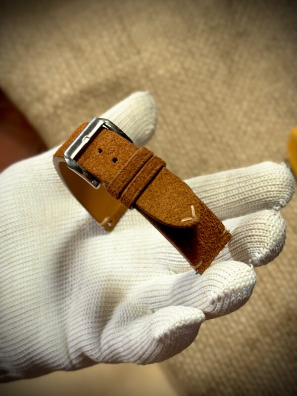 Suede leather watch strap, vintage style, replacement band