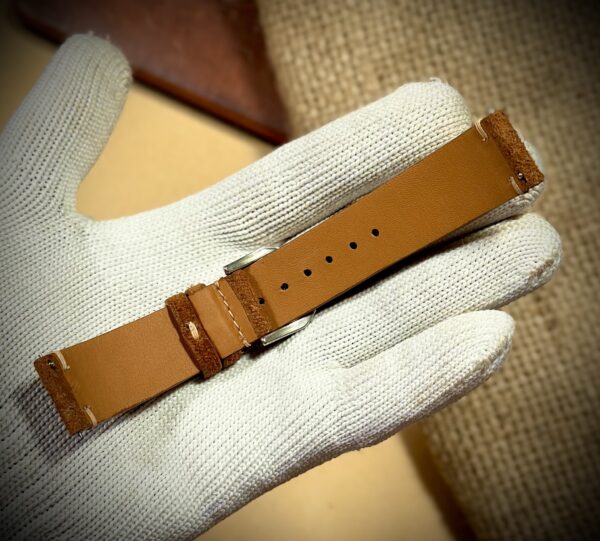 Suede leather watch strap, vintage style, replacement band