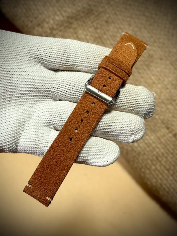 Suede leather watch strap, vintage style, replacement band