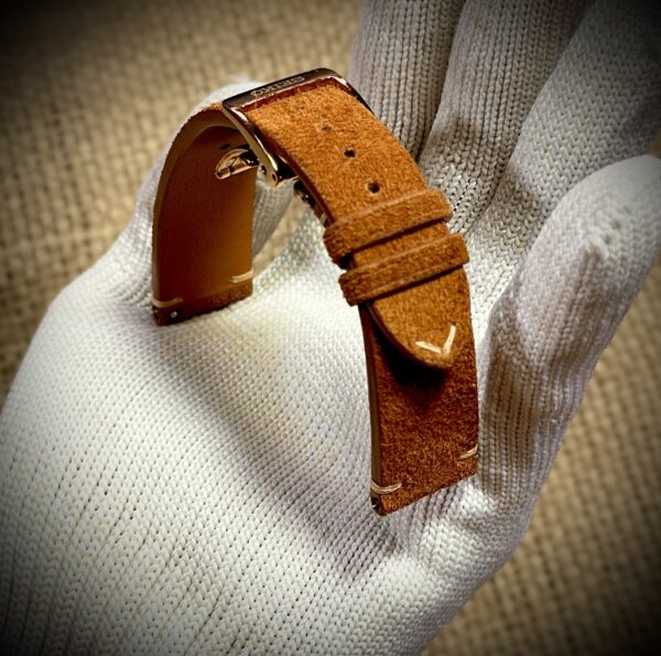 Suede leather watch strap, vintage style, replacement band