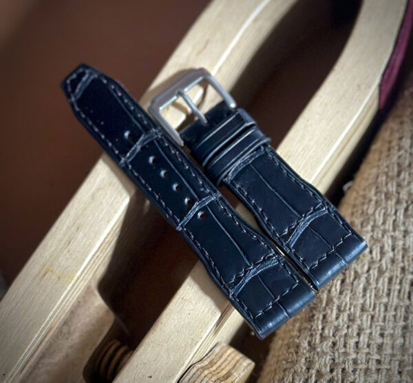 Pilot Rivet Alligator Leather Watch Strap