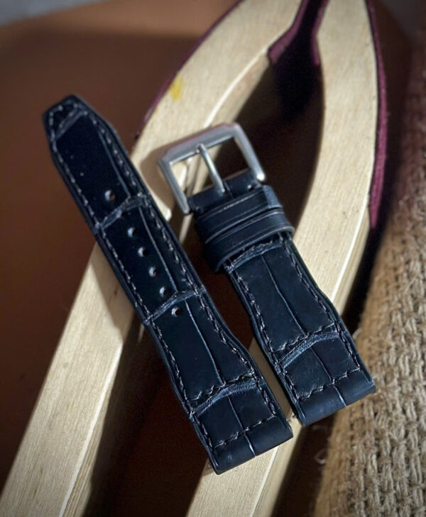 Pilot Rivet Alligator Leather Watch Strap