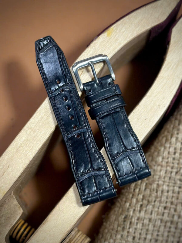 Pilot Rivet Alligator Leather Watch Strap