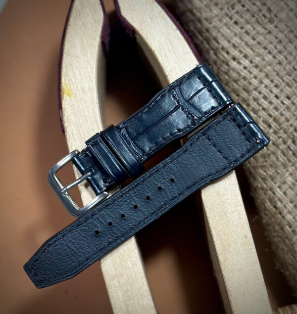 Pilot Rivet Aviator Alligator Leather Watch Strap